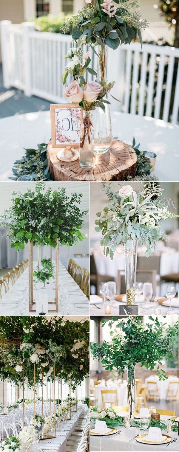 Gorgeous wedding centerpieces tall greenery floral decor ideas for your speical day