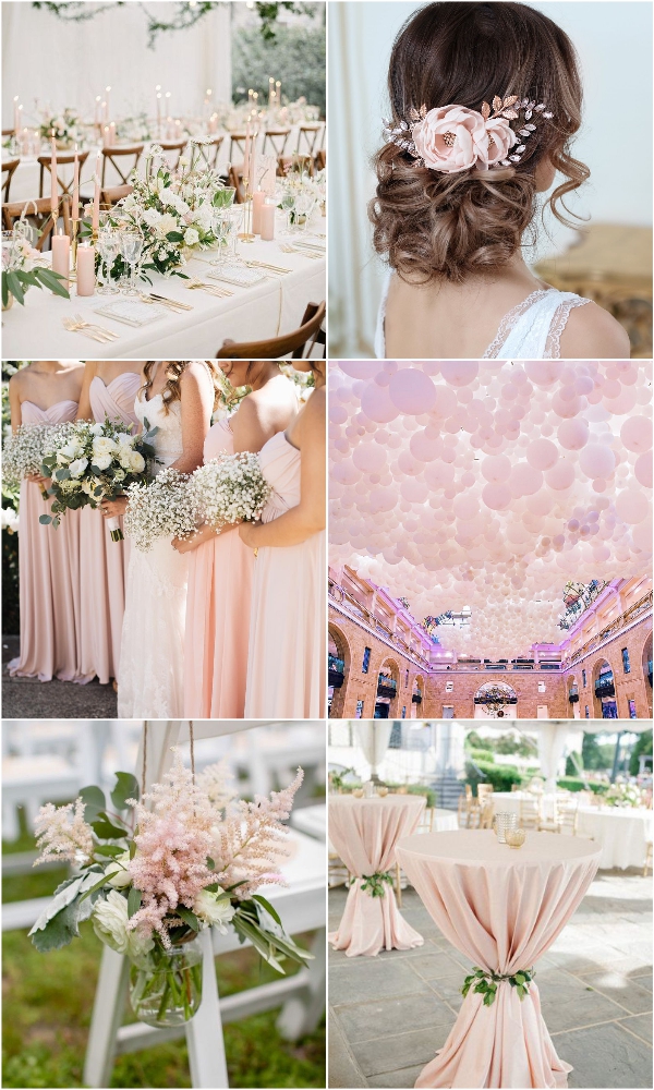 blush pink bridesmaid dresses blush balloon wedding decoraion