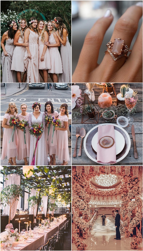 blush pink bridesmaid dresses engagment rings wedding decoration