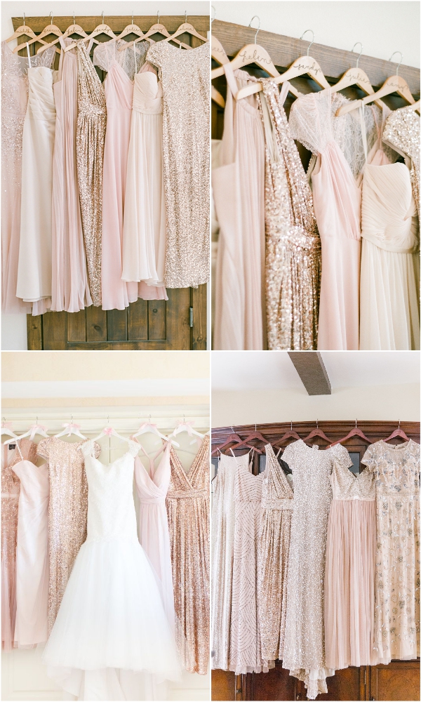 blush pink bridesmaid dresses gold sequin bridesmaid dresses mix and match