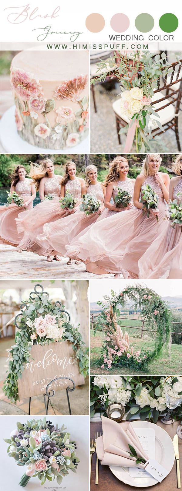 blush bridesmaid dresses greenery wedding dream wedding ideas