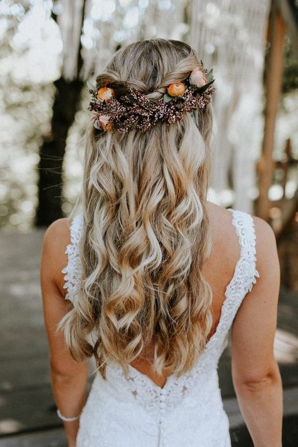 ️ 20 Fall Wedding Hairstyles with Flowers - Hi Miss Puff