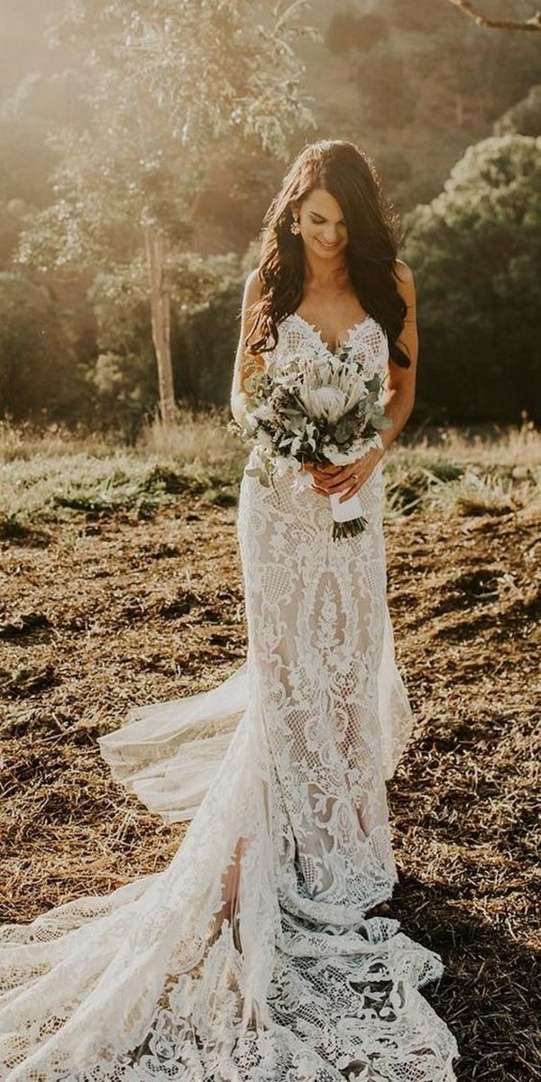 lace wedding dress for country wedding