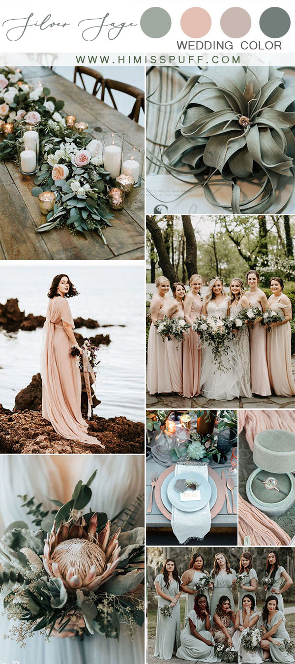 silver sage wedding color palette dusty rose and dusty sage wedding color ideas
