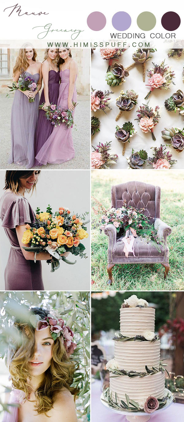 wisteria mauve purple wedding color palette mix and match succulent