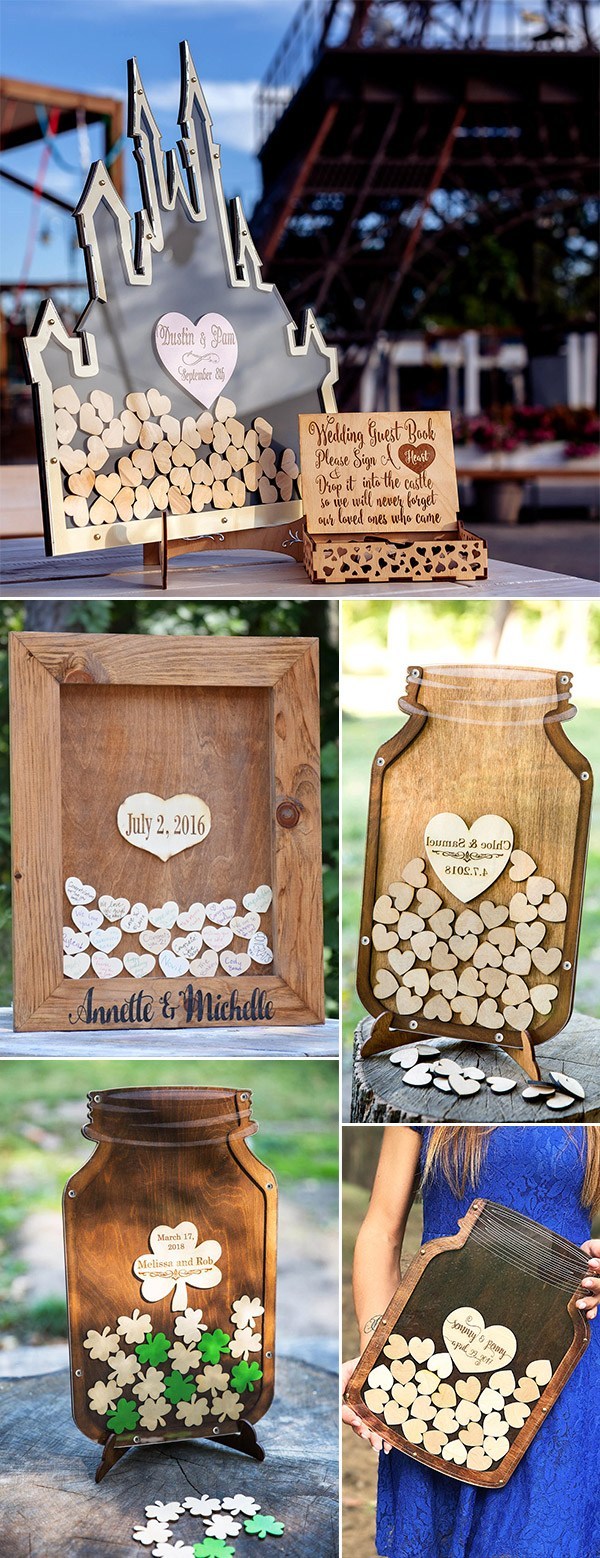 1 Disney Mason Jar rustic alternative Shamrock Mason jar wedding guest book Drop box Heart wedding ideas