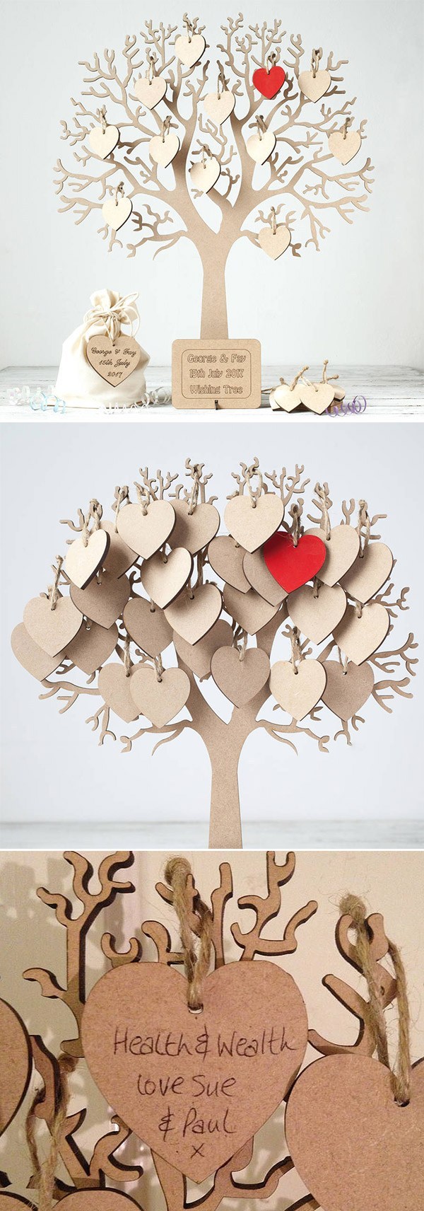 18 3d Wood Tree Guest Book Personalized Guest signing Book creative guest book