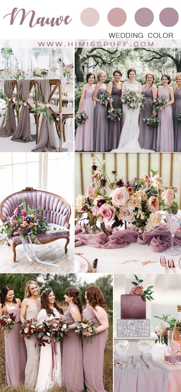 Ombre dusty purple bridesmaid dresses