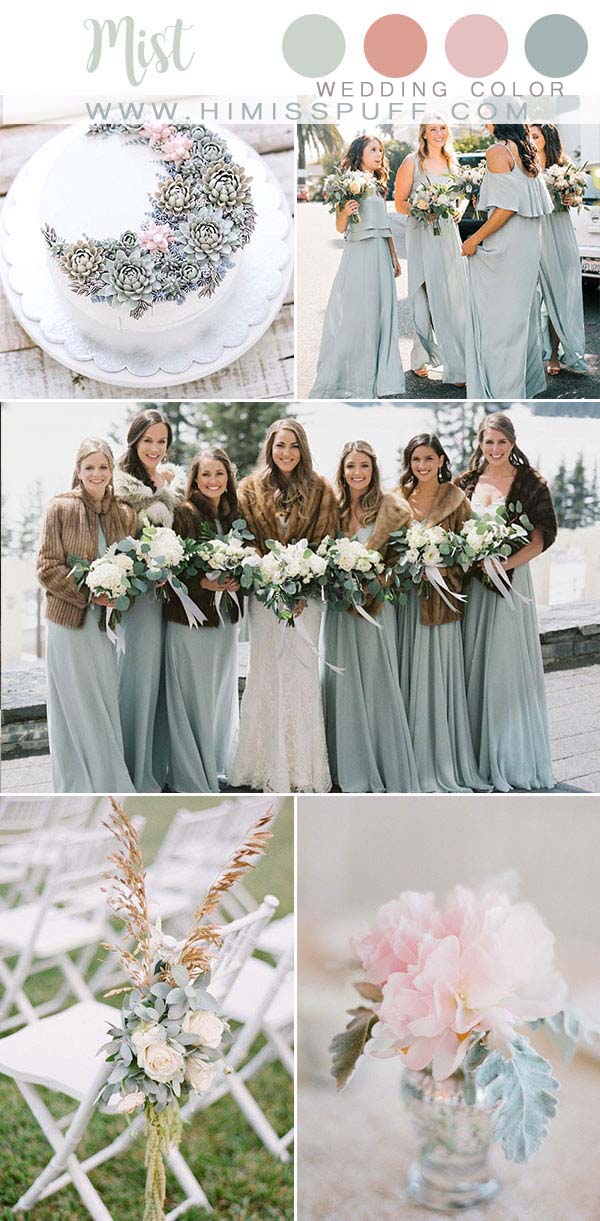 Mist wedding color ideas – wedding themes Mist Bridesmaid Dresses Wedding Ideas