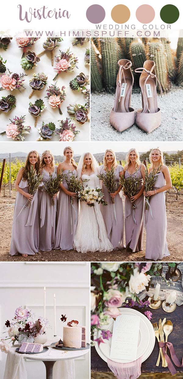 Wisteria Mauve wedding color Bridesmaid dresses Wisteria Wedding Inspiration