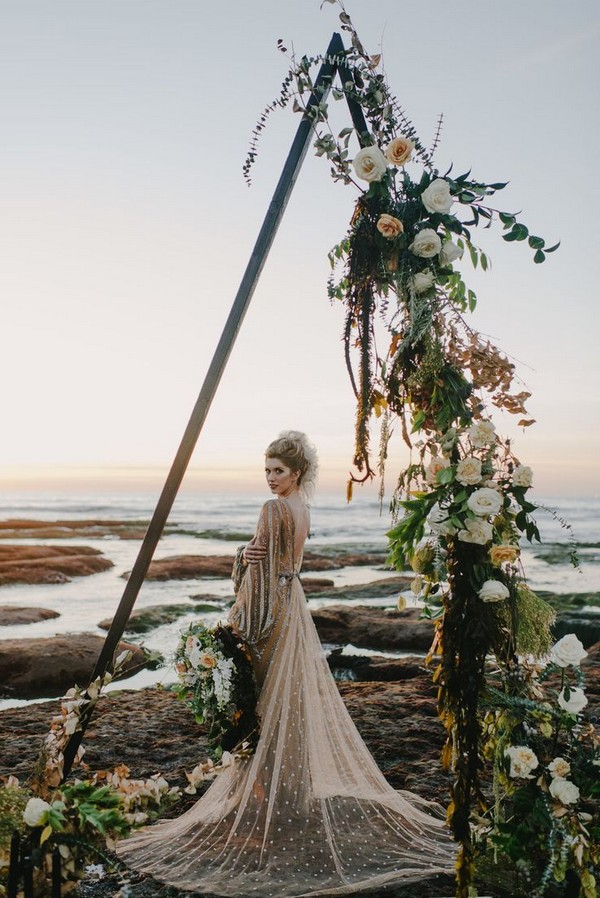 beach bohemian wedding backdrop