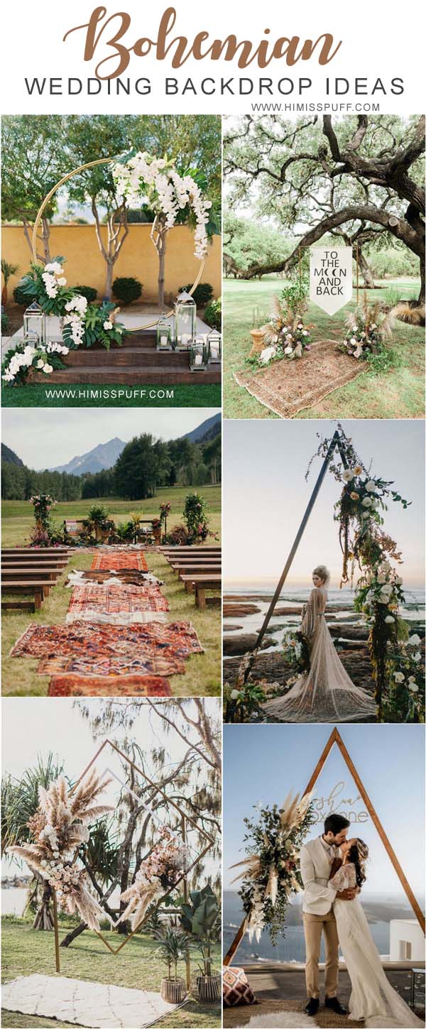 bohemian wedding arches and backdrops