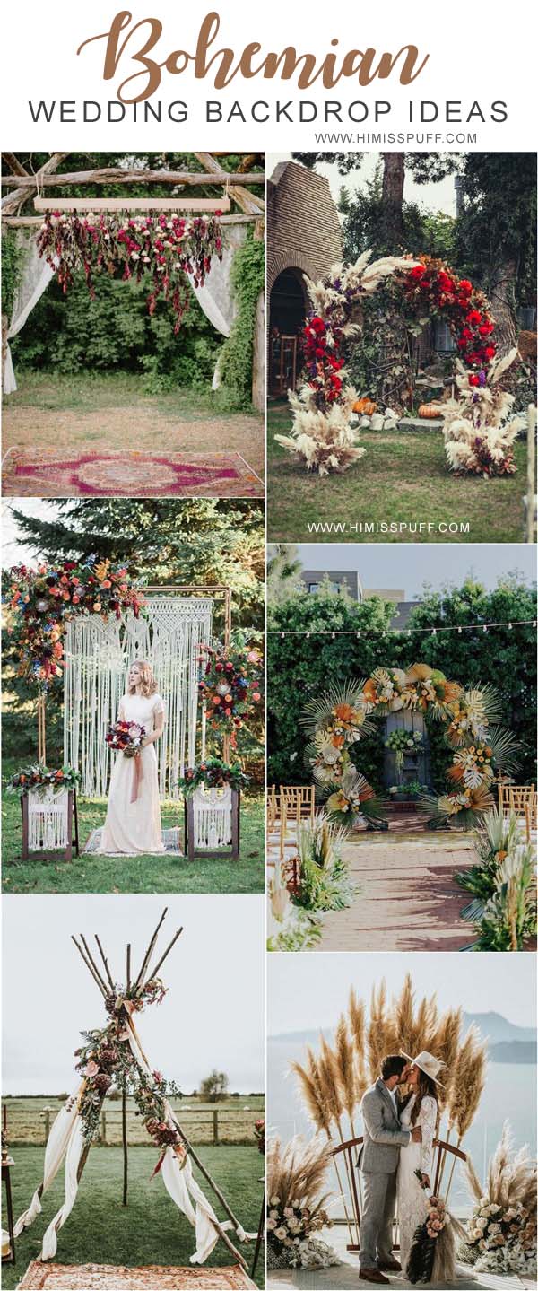 bohemian wedding arches and backdrops