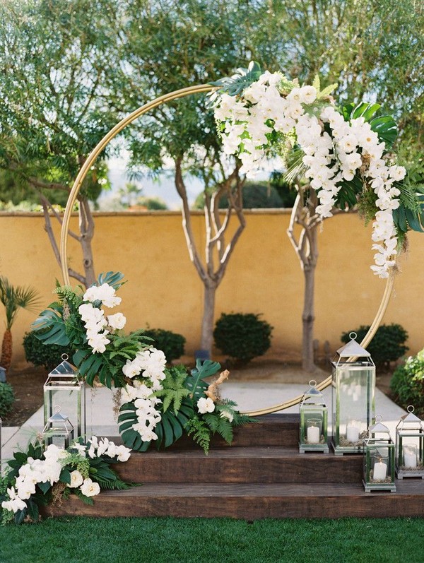 boho greenery wedding wreath backdrop