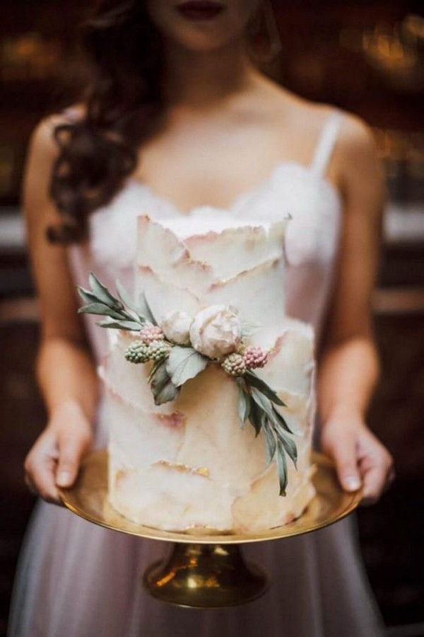 chic dusty rose wedding cake