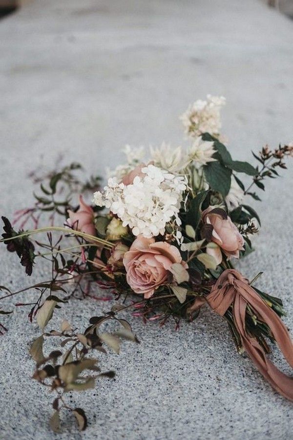 dusty rose and ivory fall wedding bouquet