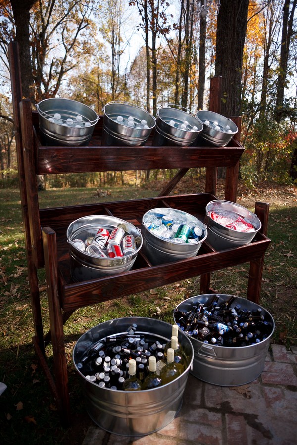 rustic outdoor galvanized wedding beer drink stations