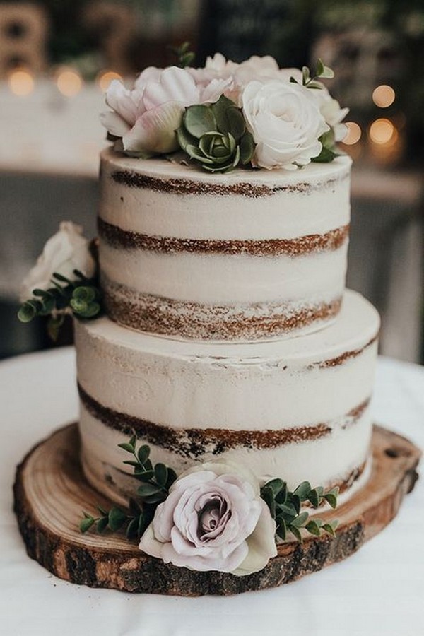 semi naked rustic wedding cake