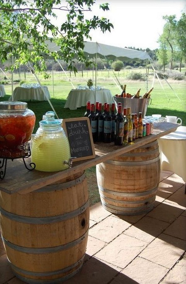 wine barrel wedding drink bars