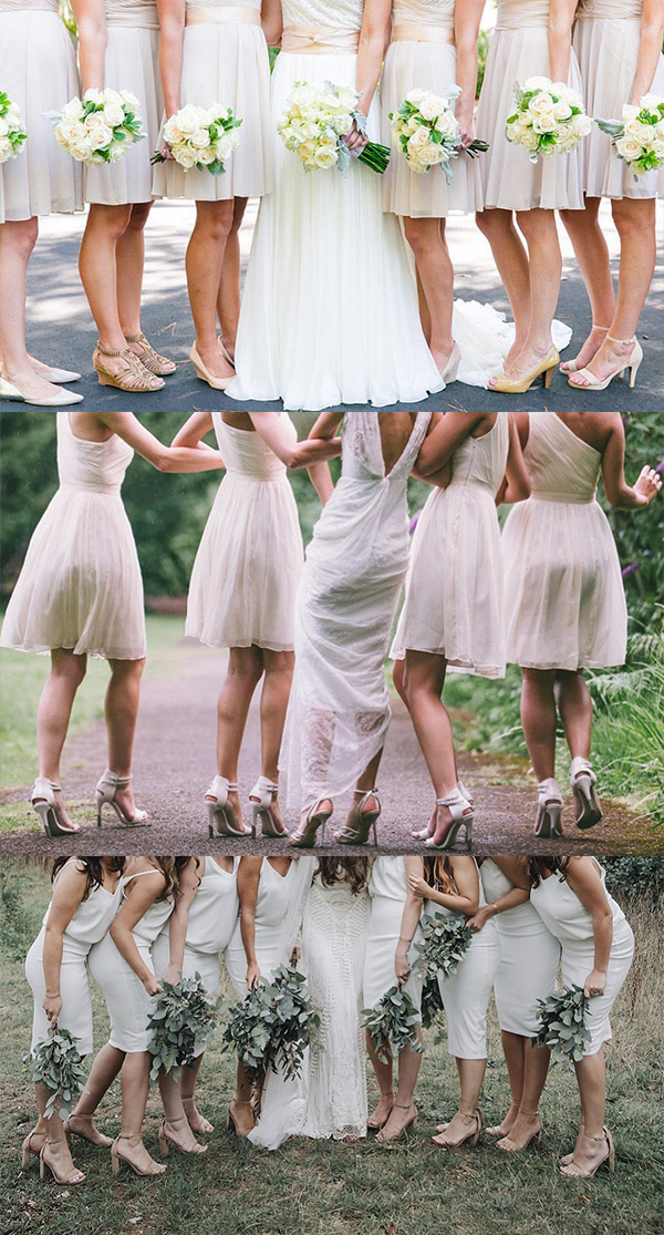 8 White bridesmaid with high heel shoes mixed and match chic bridesmiad dresses from real wedding
