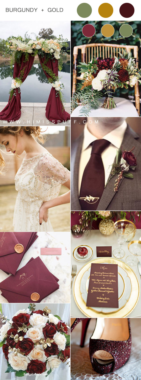 Chic Burgundy and Gold Wedding Color Combinations for fall