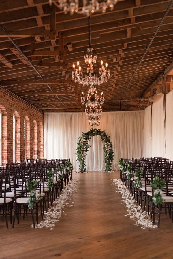 indoor greenery wedding ceremony backdrop ideas