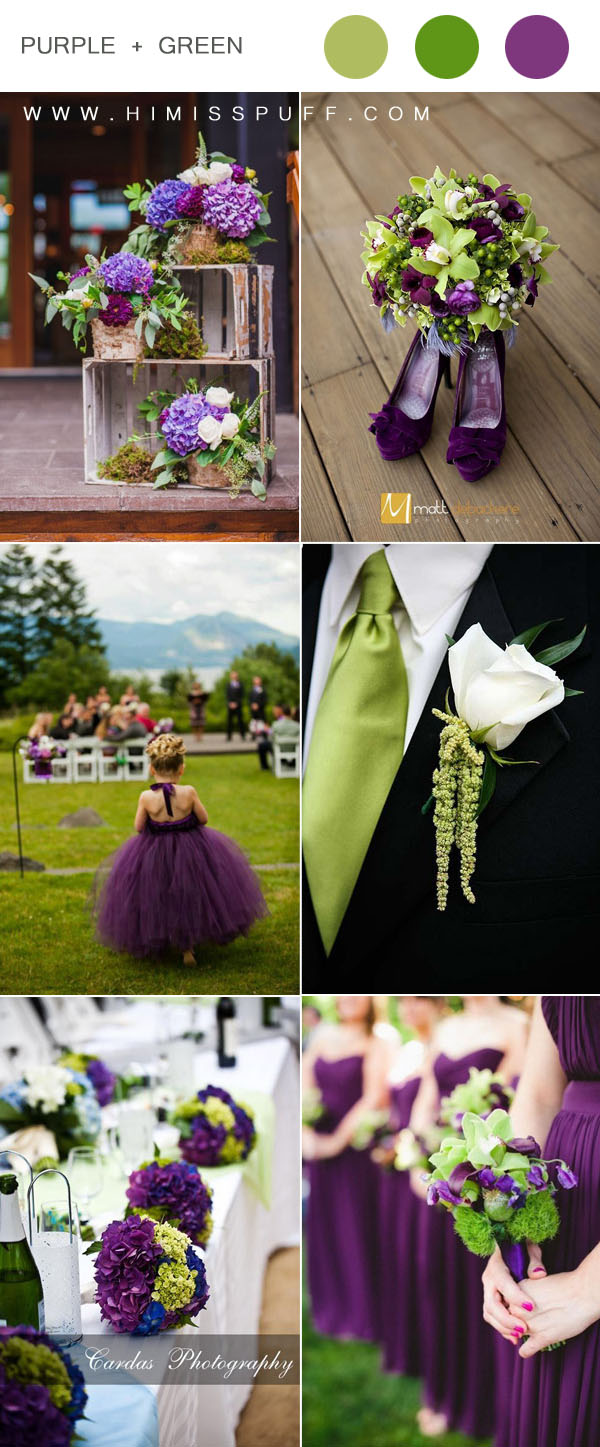 Purple and Green Wedding Color Palette