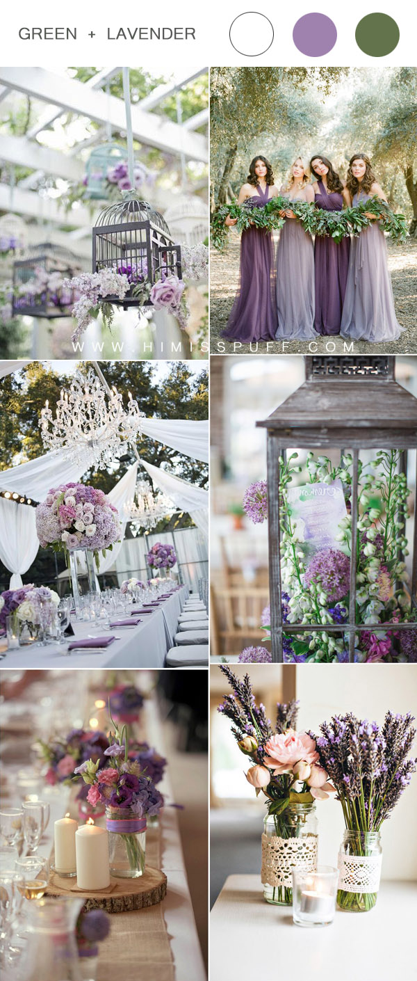Romantic Lavender Green and White Wedding Color Ideas