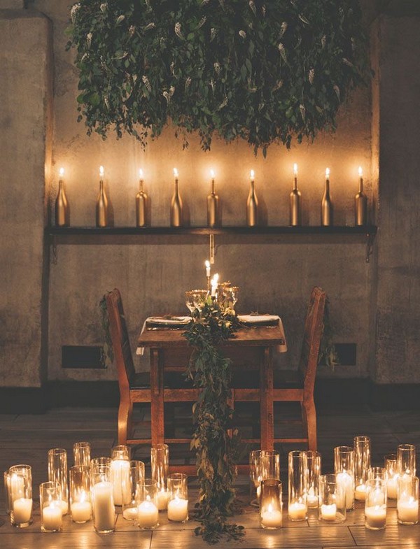 Romantic candlelit sweetheart table