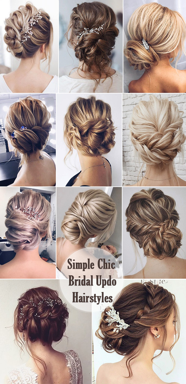 Simple and Chic Bridal Updo Hairstyle Ideas