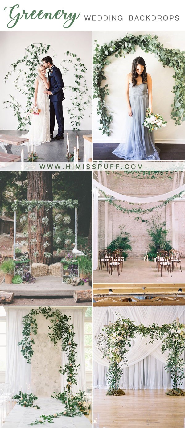 beautiful wedding backdrops decorated with greenery and foliage