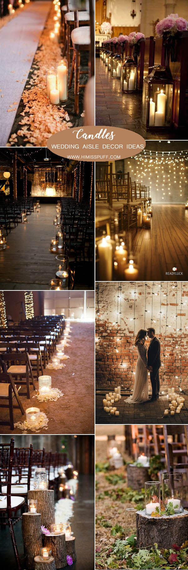 candle lights wedding ceremony aisle decoration ideas