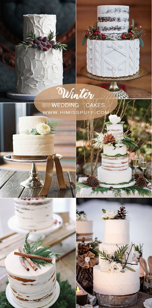 chic winter wedding cake ideas