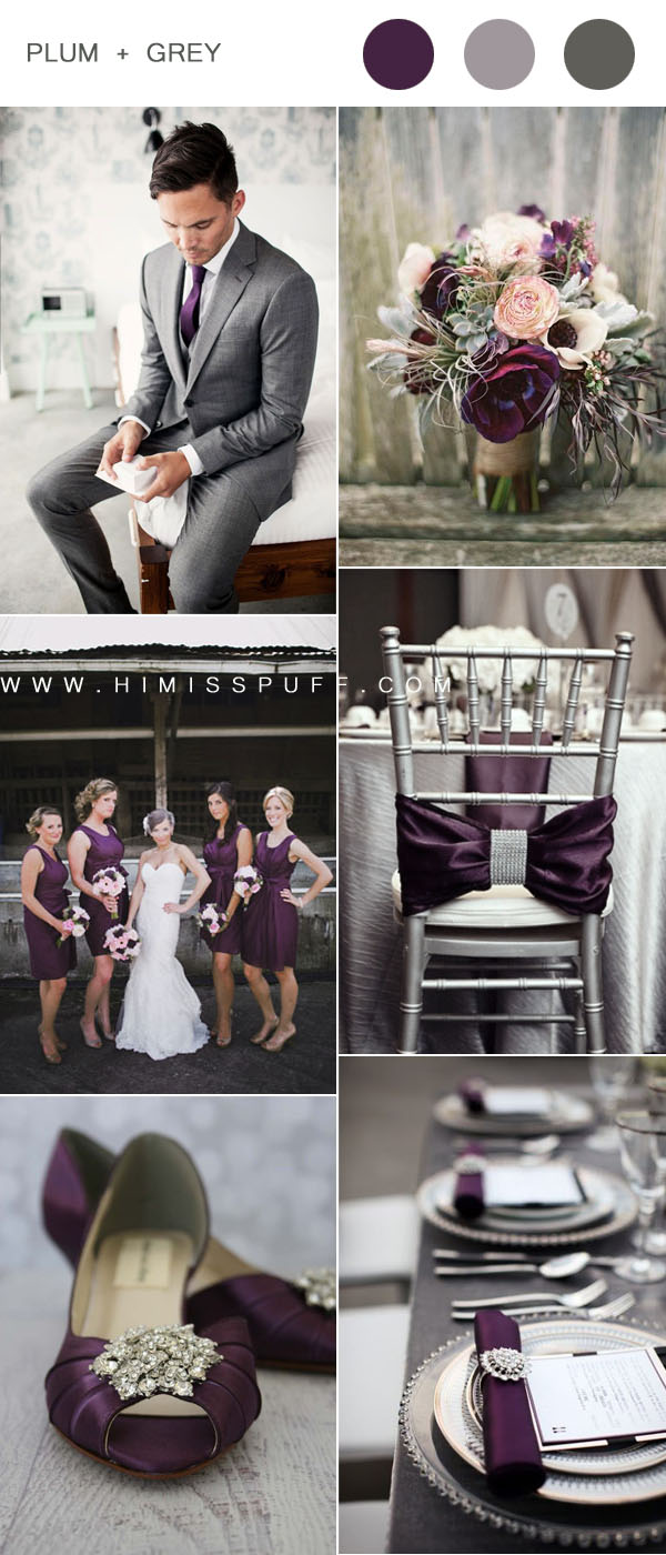 classic plum and silver wedding ideas