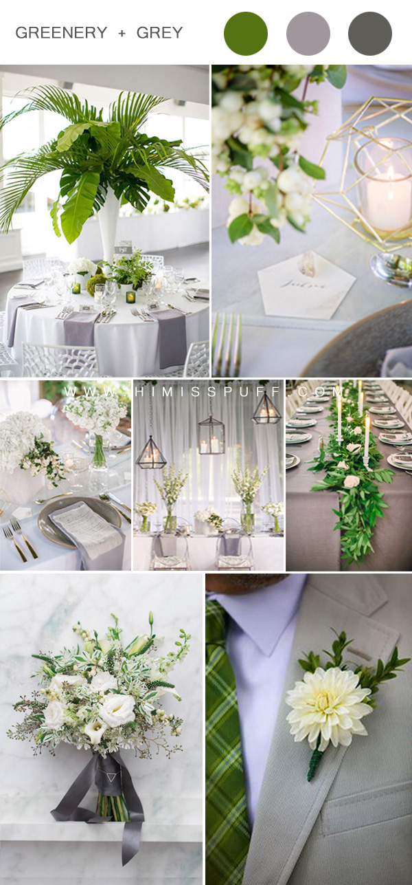 greenery and grey wedding color inspiration