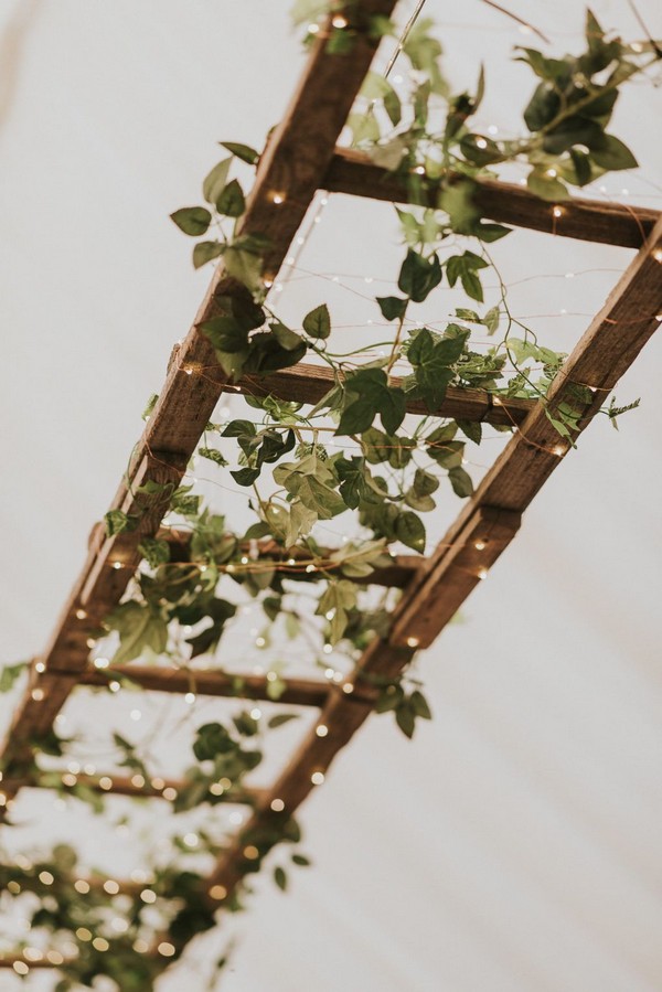 greenery ladder wedding decor