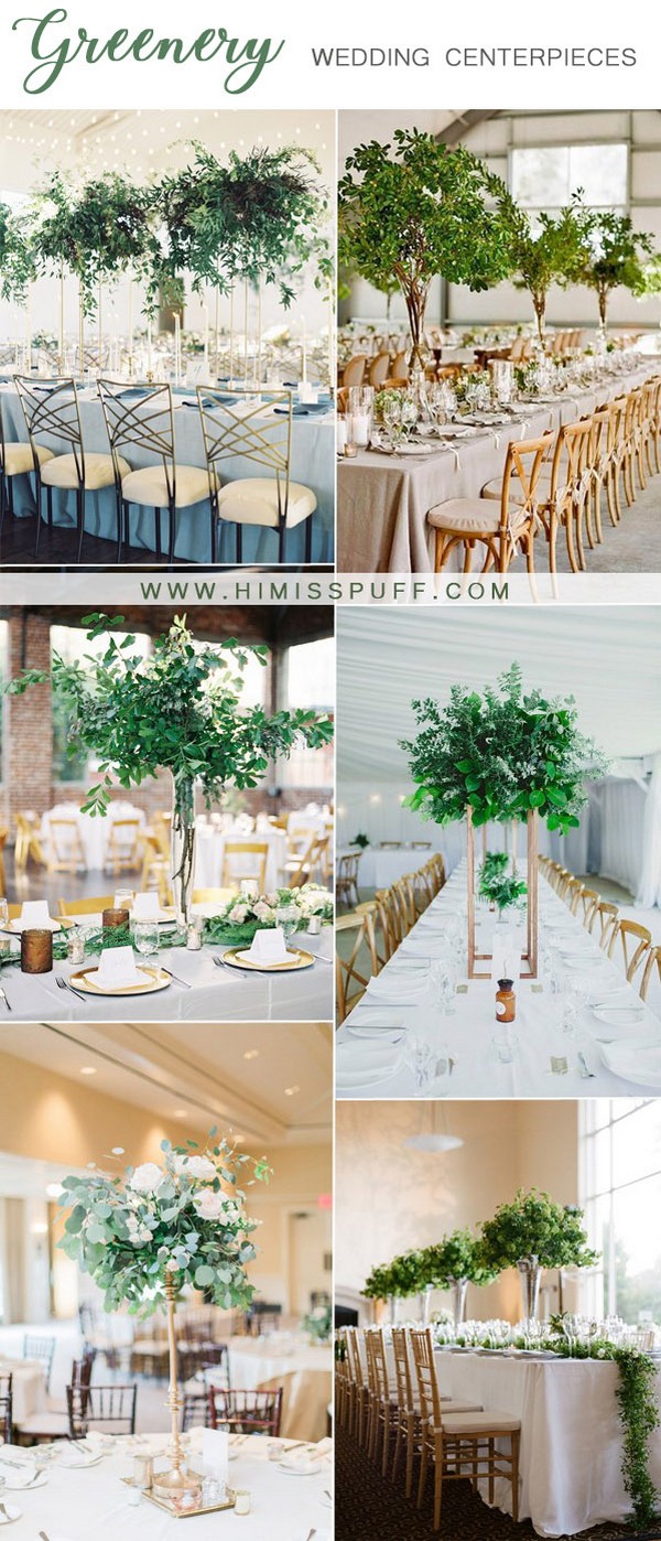 greenery tall wedding centerpieces ideas