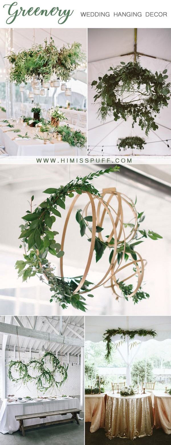 greenery wedding hanging decor ideas