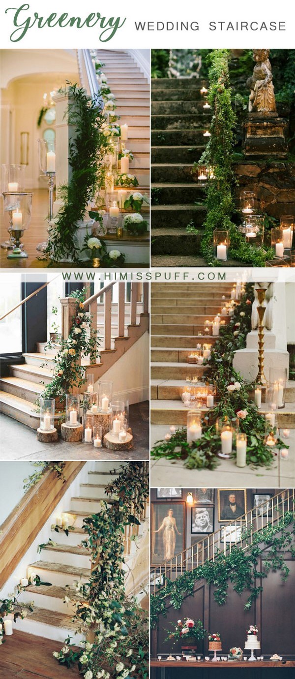 greenery wedding aisle chair arrangements and decor ideas