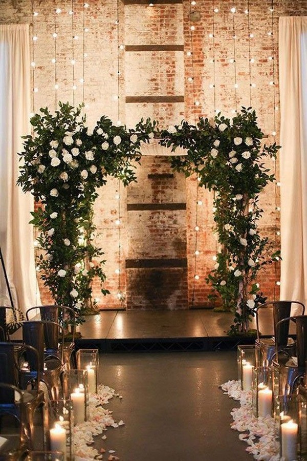 indoor greenery wedding arch