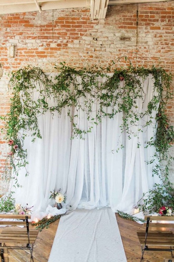 indoor greenery wedding backdrop