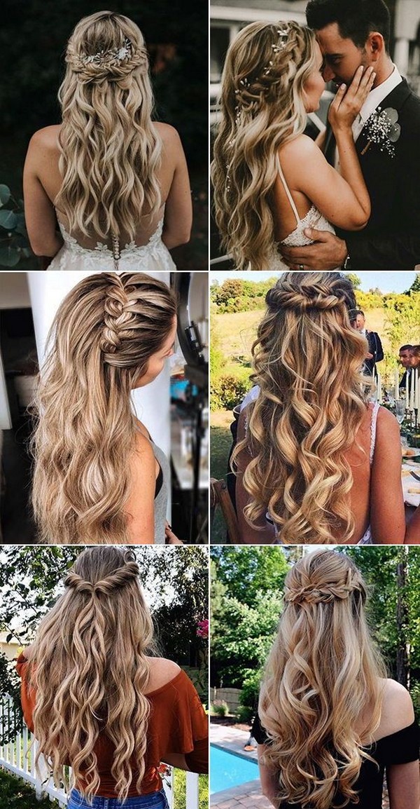 Long Half Up Half Down Wedding Hairstyles 2 Hi Miss Puff