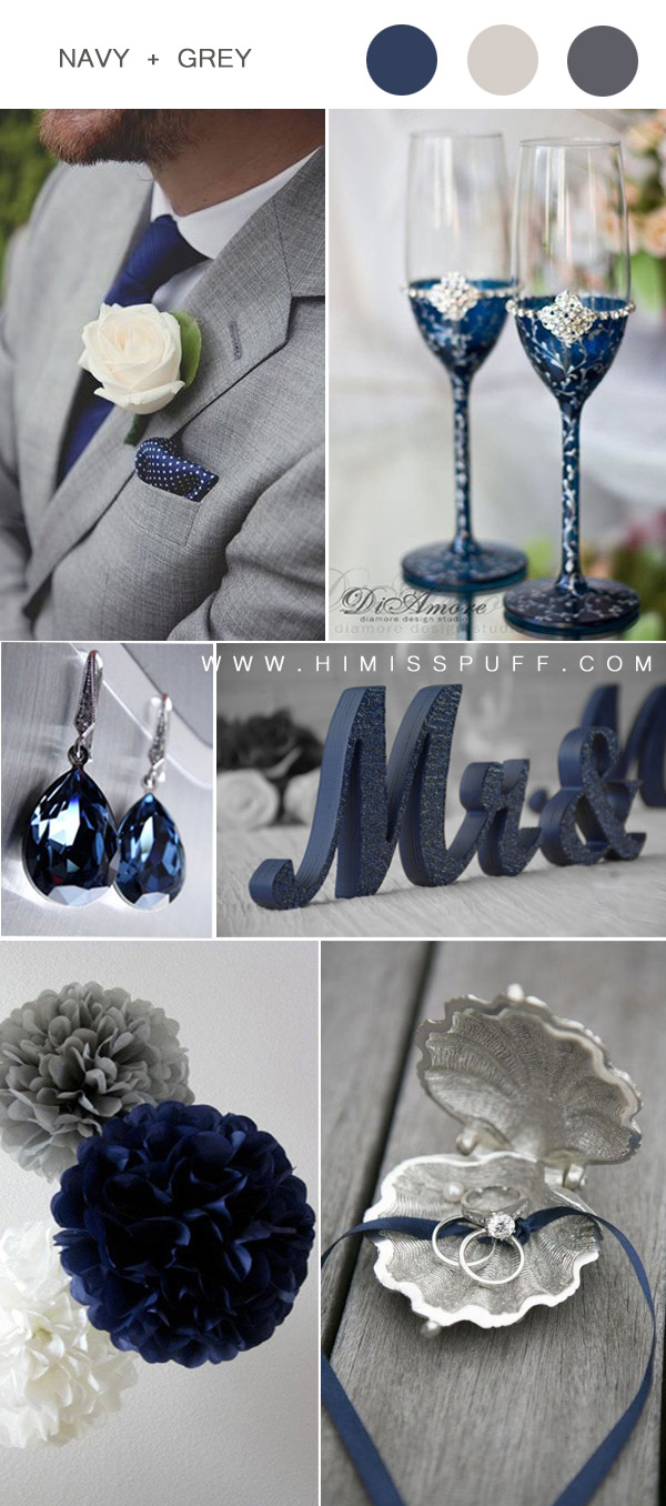 navy blue and grey wedding color ideas