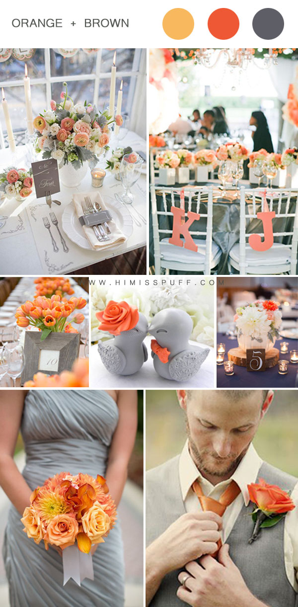 orange and grey wedding color combos for spring