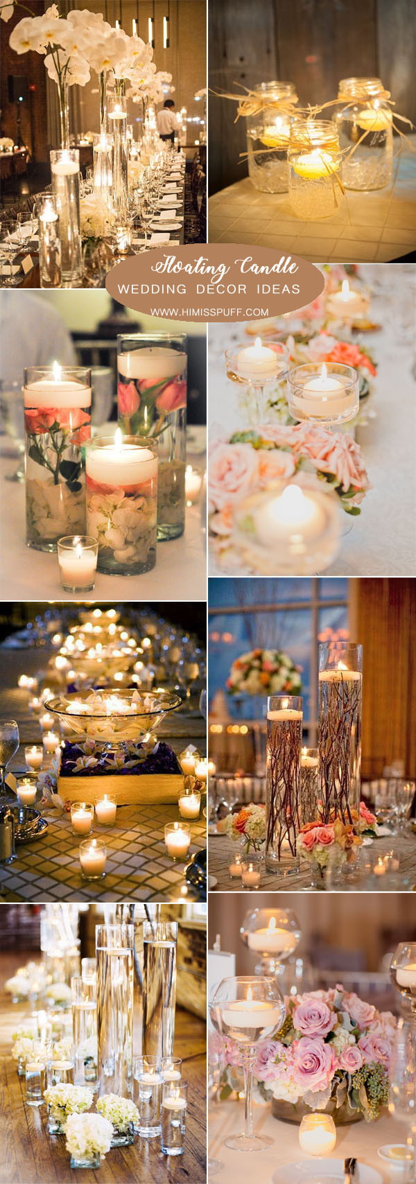 romantic floating candle light wedding decor ideas