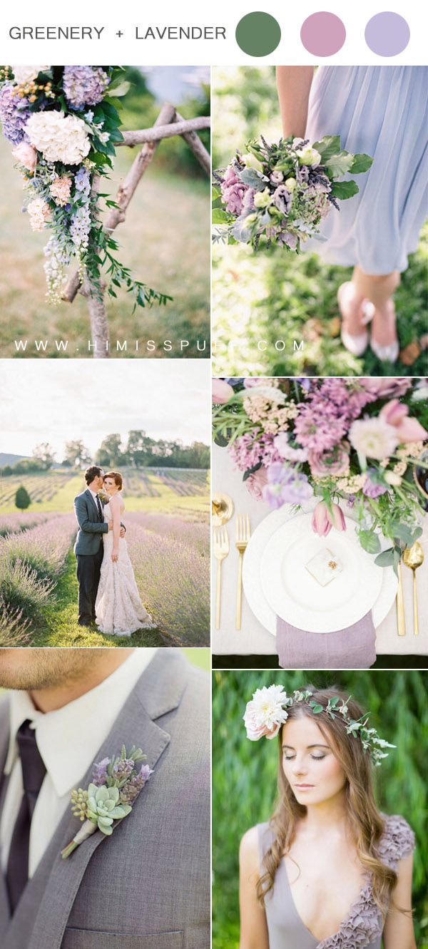 romantic greenery and lavender wedding color inspiration