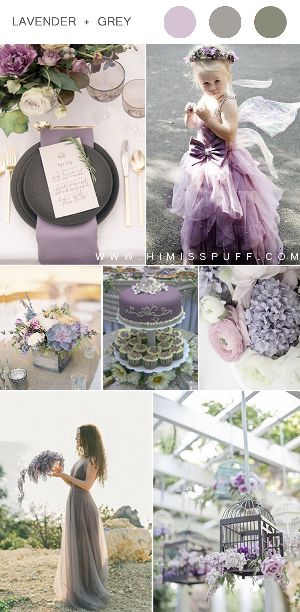 romantic lavender and gey wedding color ideas