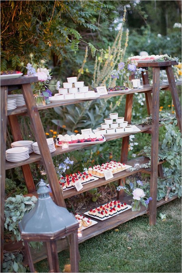 rustic ladder wedding dessert decor