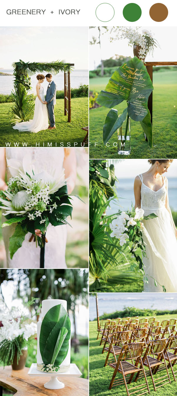 simple green and white tropical weddings