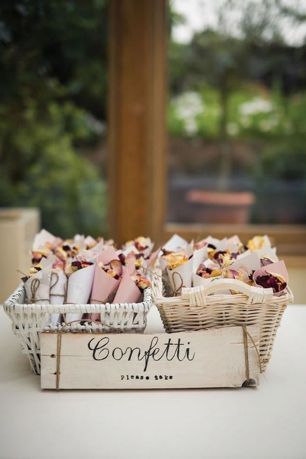 dried flowers wedding confetti cones send off